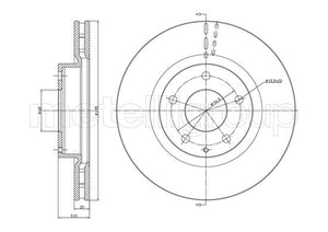 Metelli MET-DBR23-1525C Metelli Brake Rotor for Mazda