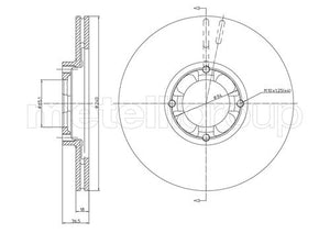 Metelli MET-DBR23-0254 Metelli Brake Rotor for Subaru