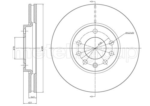 Metelli MET-DBR23-0608C Metelli Brake Rotor Fiat / Opel / Saab
