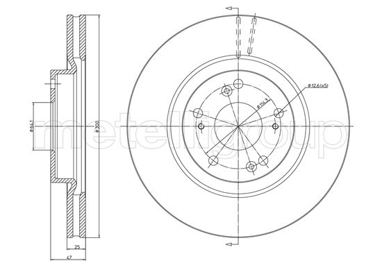Metelli MET-DBR23-1356C Metelli Brake Rotor Honda
