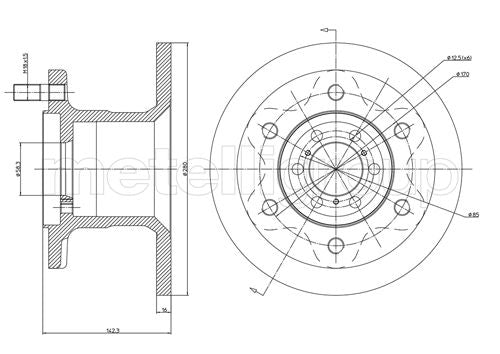 Metelli MET-DBR23-0241 Metelli Brake Rotor Iveco
