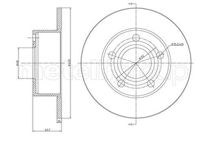 Metelli MET-DBR23-0395C Metelli Brake Rotor Audi / Skoda / VW