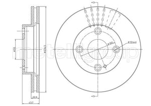 Metelli MET-DBR23-0668C Metelli Brake Rotor for Mazda