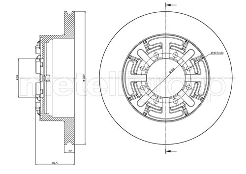 Metelli MET-DBR23-0477 Metelli Brake Rotor Iveco
