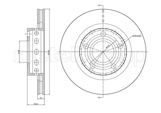 Metelli MET-DBR23-1517C Metelli Brake Rotor Audi / VW