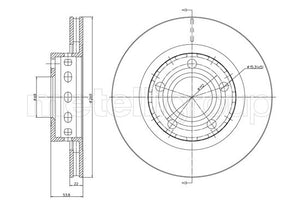 Metelli MET-DBR23-1517C Metelli Brake Rotor Audi / VW