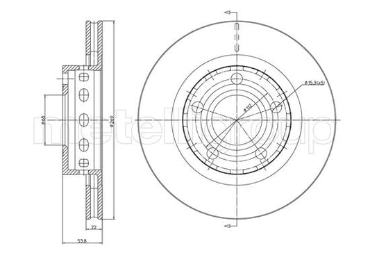 Metelli MET-DBR23-1517C Metelli Brake Rotor Audi / VW
