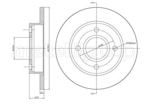 Metelli MET-DBR23-0377 Metelli Brake Rotor Ford Europe / for Mazda