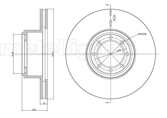 Metelli MET-DBR23-1040C Metelli Brake Rotor Iveco