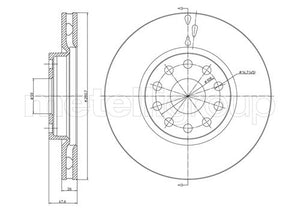 Metelli MET-DBR23-0409C Metelli Brake Rotor Alfa Romeo / Lancia