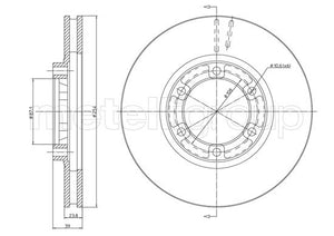 Metelli MET-DBR23-1570 Metelli Brake Rotor Mitsubishi