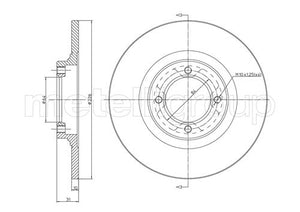 Metelli MET-DBR23-0149 Metelli Brake Rotor for Toyota