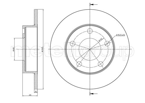 Metelli MET-DBR23-0708C Metelli Brake Rotor Audi