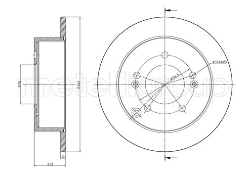Metelli MET-DBR23-0869C Metelli Brake Rotor Hyundai / Kia