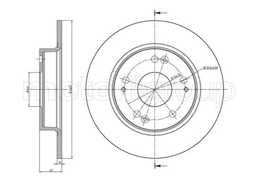 Metelli MET-DBR23-0957C Metelli Brake Rotor Honda