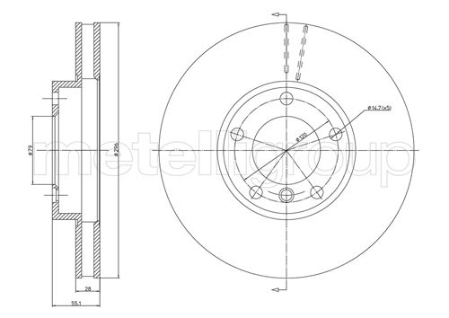 Metelli MET-DBR23-0808 Metelli Brake Rotor BMW