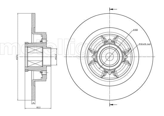 Metelli MET-DBR23-0584 Metelli Brake Rotor Renault