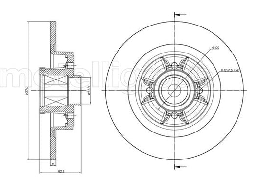 Metelli MET-DBR23-0584 Metelli Brake Rotor Renault