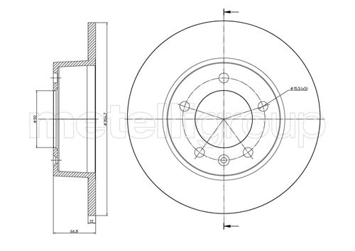 Metelli MET-DBR23-0690 Metelli Brake Rotor for Nissan / Opel / Renault