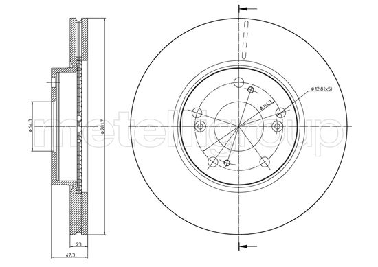 Metelli MET-DBR23-0932C Metelli Brake Rotor Honda