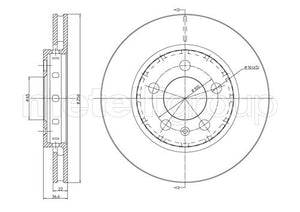 Metelli MET-DBR23-0695C Metelli Brake Rotor Audi / Seat / VW