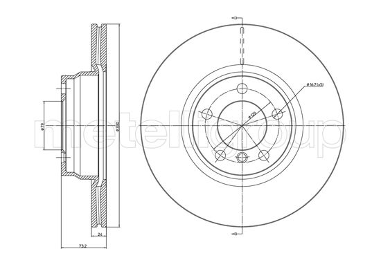 Metelli MET-DBR23-1454C Metelli Brake Rotor BMW