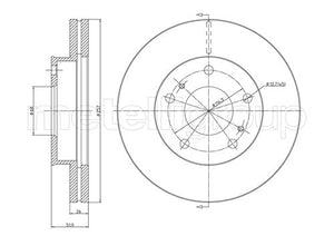 Metelli MET-DBR23-0449 Metelli Brake Rotor for Nissan / for Nissan Lcv