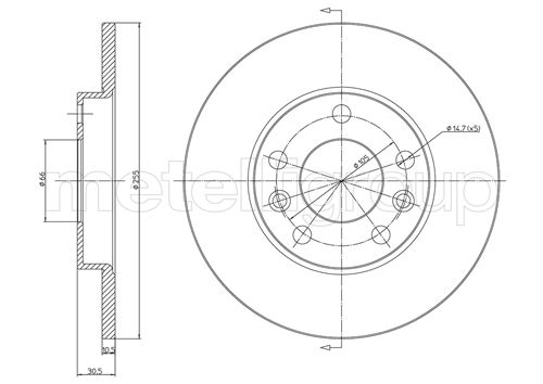 Metelli MET-DBR23-0286 Metelli Brake Rotor Renault