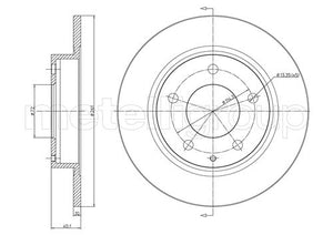 Metelli MET-DBR23-0786 Metelli Brake Rotor for Mazda