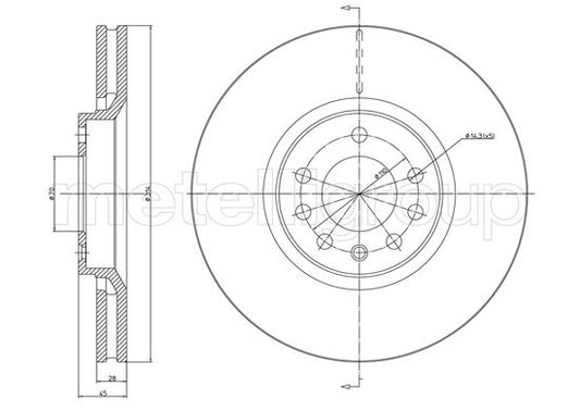 Metelli MET-DBR23-1353C Metelli Brake Rotor Opel / Saab