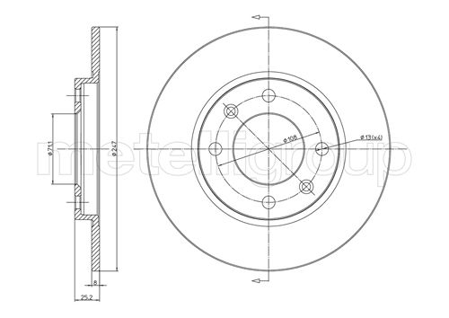 Metelli MET-DBR23-0271 Metelli Brake Rotor Citro+N /Lcv / Peugeot