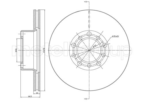 Metelli MET-DBR23-0047 Metelli Brake Rotor Mercedes Benz