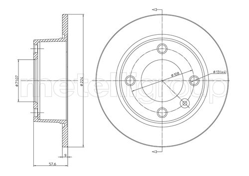 Metelli MET-DBR23-0319 Metelli Brake Rotor Citro+N