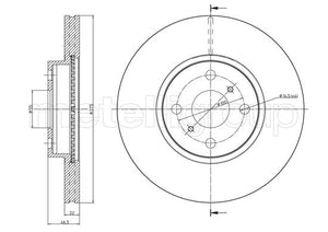 Metelli MET-DBR23-1215C Metelli Brake Rotor for Toyota