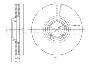 Metelli MET-DBR23-0458 Metelli Brake Rotor Ford Lcv Truck
