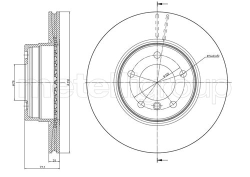 Metelli MET-DBR23-0809C Metelli Brake Rotor BMW