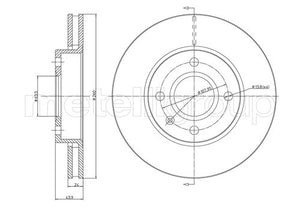 Metelli MET-DBR23-0443 Metelli Brake Rotor Ford Europe