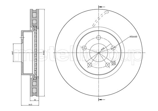 Metelli MET-DBR23-1026C Metelli Brake Rotor Mercedes Benz