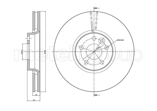 Metelli MET-DBR23-1272C Metelli Brake Rotor Volvo