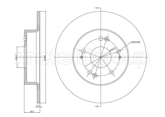 Metelli MET-DBR23-1330C Metelli Brake Rotor Honda