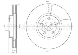 Metelli MET-DBR23-1059C Metelli Brake Rotor for Toyota