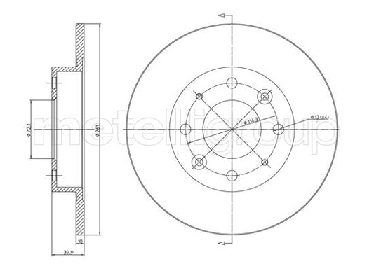 Metelli MET-DBR23-1111C Metelli Brake Rotor Kia