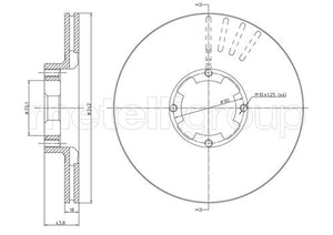 Metelli MET-DBR23-0173 Metelli Brake Rotor for Subaru