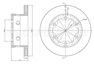 Metelli MET-DBR23-0645 Metelli Brake Rotor Mercedes Benz / VW