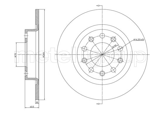 Metelli MET-DBR23-1255C Metelli Brake Rotor Alfa Romeo