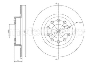 Metelli MET-DBR23-1255C Metelli Brake Rotor Alfa Romeo