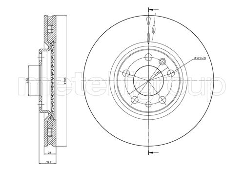 Metelli MET-DBR23-0861C Metelli Brake Rotor Alfa Romeo / Fiat / Jeep