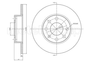 Metelli MET-DBR23-0071 Metelli Brake Rotor BedFord / Opel