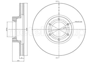 Metelli MET-DBR23-0499C Metelli Brake Rotor for Nissan / Opel / Renault