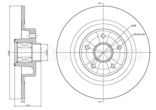 Metelli MET-DBR23-1396 Metelli Brake Rotor Renault
